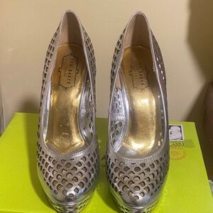 Ted Baker Metallic Silver Heels